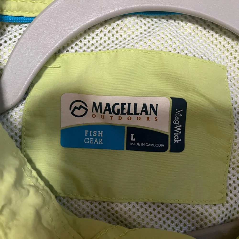 Magellan Outdoor Fish Gear Green Long Sleeve Shirt - Picture 3 of 5